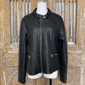 BB DAKOTA WINTER BLACK FAUX LEATHER MOTO JACKET 3X
